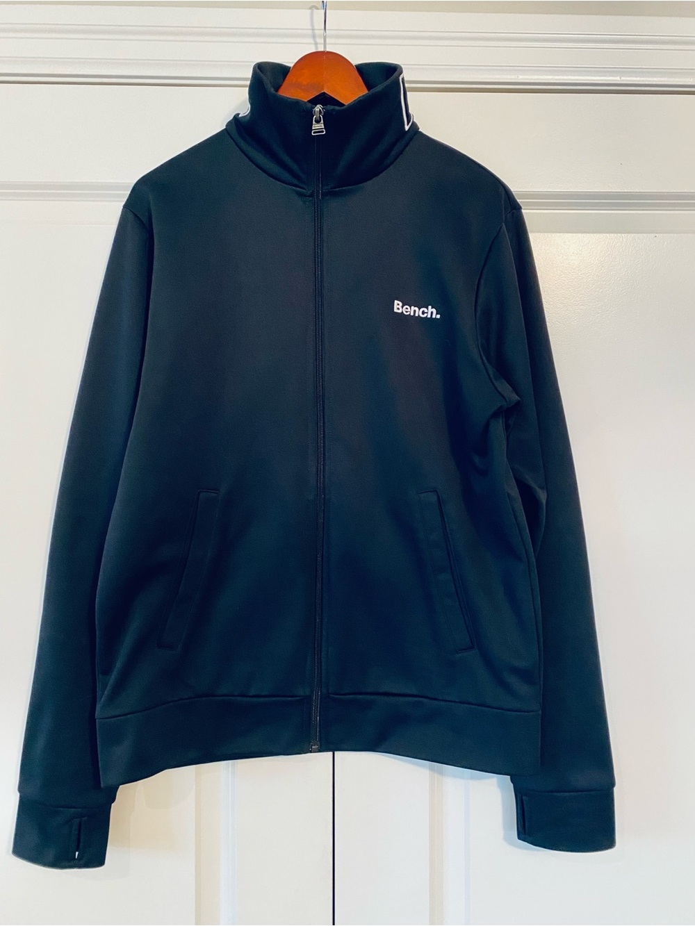 Bench Men’s Black Full-Zip Track Jacket with High Collar
